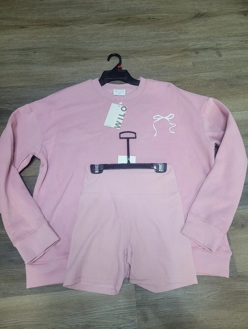 WILO Pink Sweatshirt with Matching Pink Shorts